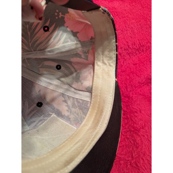 California Republic Bear Floral Snapback Hat Black Tropical Hibiscus Adjustable - Picture 6 of 8